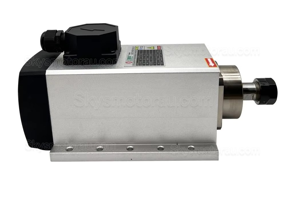3.5KW VFD Spindle Kit GDZ105X102-3.5 + H100-3.7S2/T4 Indc. Air Cooled Spindle Motor + Variable Frequency Drive + 13Pcs ER20 Collet